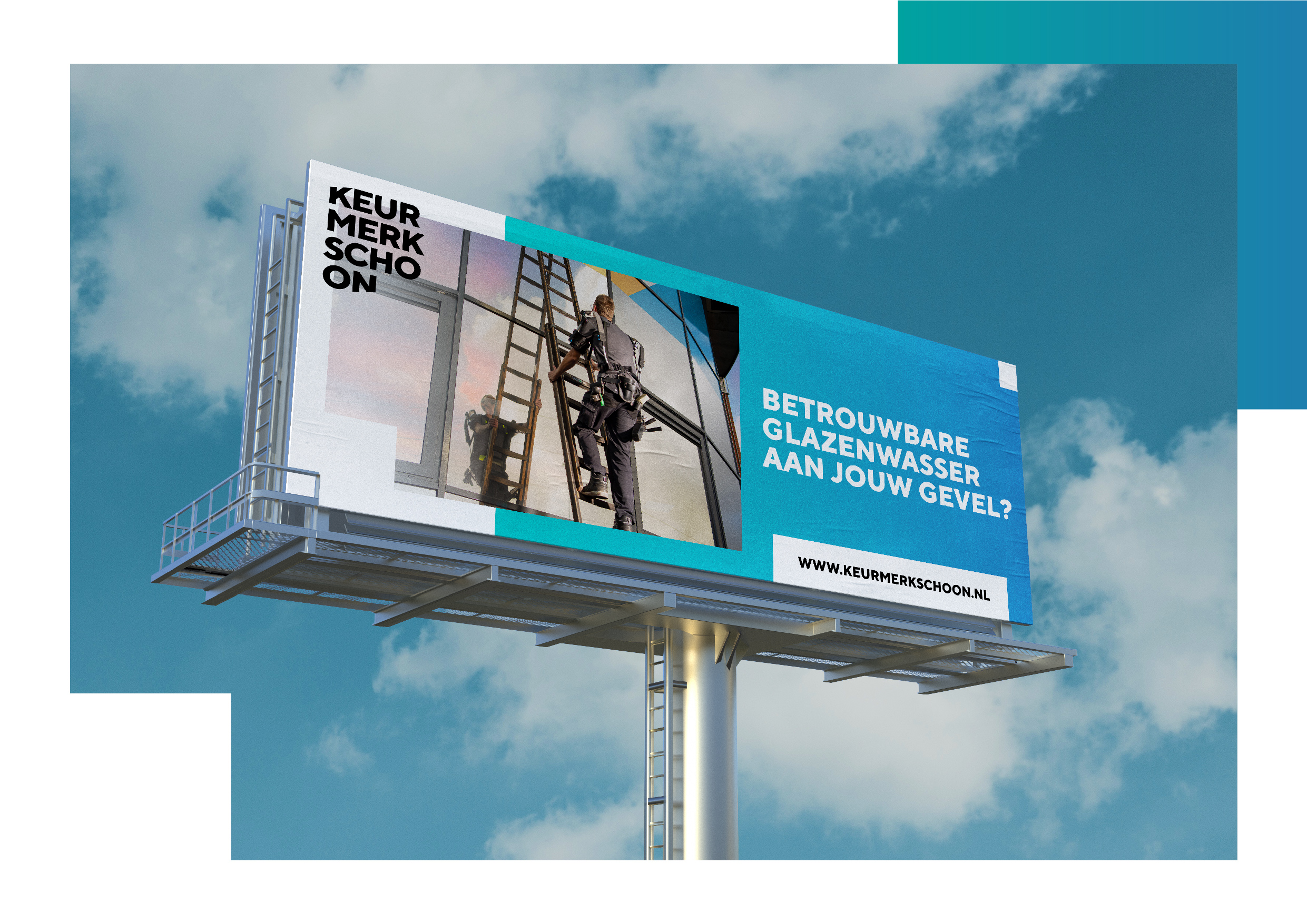 Keurmerk schoon mock up billboard campagne many more